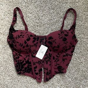 Brand New with Tags Windsor Corset Red and Black embroidery